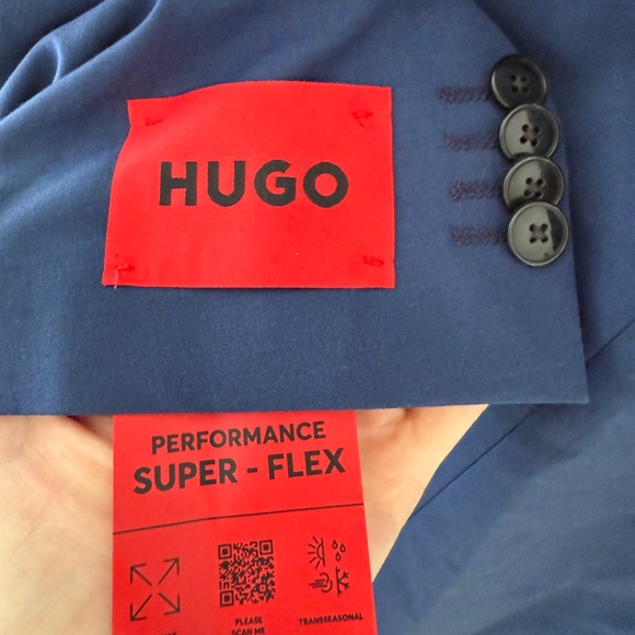 NWT $398 HUGO single-breasted wool-blend blazer sz 42L - Picture 11 of 16